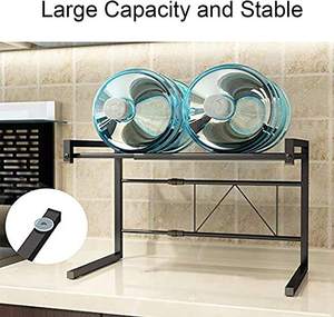 Estante de almacenamiento de artículos de organización del hogar de doble nivel de ahorro de espacio de diseño moderno, estante telescópico <span class=keywords><strong>para</strong></span> horno microondas en forma de <span class=keywords><strong>L</strong></span> <span class=keywords><strong>para</strong></span> Cocina - Product Image 4