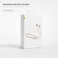 Caja Personalizada para Auriculares Bluetooth con Asa para Colgar, Empaque Rígido de Cartón para Auriculares de Banda para el Cuello, Impresión de Logotipo Personalizado OEM ODM