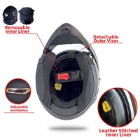 Casque intégral Qike pour moto à double lentille, en ABS, avec grande aileron arrière personnalisée, certifié ECE, toutes saisons