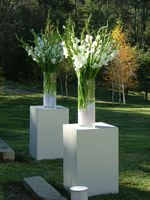 Poteau Carré en Acrylique Blanc Colonnes Décoratives pour Mariage Anniversaire Support Carré en Acrylique Blanc
