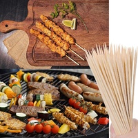 Brochettes rondes en bambou chromées sur mesure, résistantes à la chaleur, pour barbecue, faciles à nettoyer, pour la vente en gros en usine