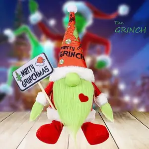 2021 New Santa Gnome Decorations Plush Grinch Gnome Merry Christmas Santa Swedish Tomte Doll Gnomes for Present Gift