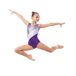 Justaucorps de gymnastique Winora pour filles, sans manches, en spandex et polyester, taille élastique, tenue de gymnastique pour enfants, scintillante et colorée - Product Image 2
