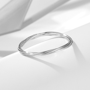 LUMINA gioielli alla moda semplice S925 anello in argento puro con linee geometriche avvolti intorno per le donne - Product Image 2