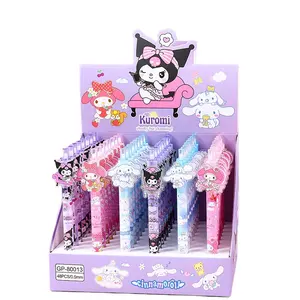 DHF Wholesale 48pcs New Sanrioed Pen Kawaii Anime Kuromi Melody Cute Acrylic Patch Student Gifts School Stationery Gel Pen