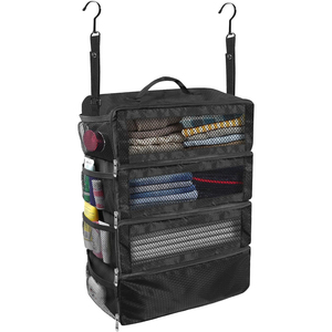 <strong>Suitcase</strong> Organizer, <strong>Travel</strong> Luggage Organizer, Portable Hanging <strong>Travel</strong> Shelves Collapsible Hanging Packing Cubes