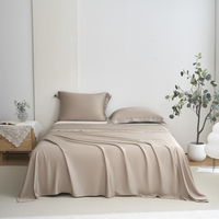 Ensemble de housse de couette en fibre de bambou personnalisable pour chambre à coucher, hôtel, literie douce 3 pièces, taie d'oreiller, ensemble de draps pour lit king/queen size