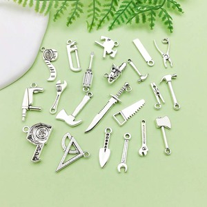 Pendentif en alliage d'argent antique, formes variées, pour la fabrication de bracelets, accessoires de bijoux DIY, alliage de zinc plaqué - Product Image 3