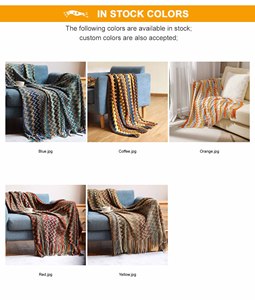 ボヘミアンニットアフガンブランケット リバーシブル ソフトで心地よいソファブランケット タッセル付き 軽量 アウトドア装飾ブランケット - Product Image 2