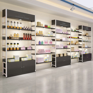 Exhibición moderna y personalizada para el cuidado de la piel, para escaparate, tienda de maquillaje personalizada, diseño de interiores, estantes de exhibición de cosméticos de madera - Product Image 3