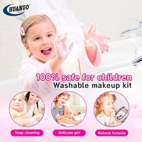 HUANUO Toys OEM & ODM Kits de maquillage pour enfants Autocollants pour ongles Palette d'ombres à paupières Lipgloss Vernis à ongles lavable pour jouet de maquillage pour bébé