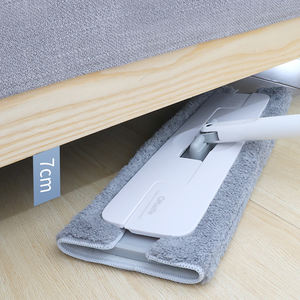 KOOCCA Vadrouille plate en microfibre 40cm de long avec manche détachable en acier Outil de nettoyage mains libres avec 4 peignes 4 clips Chiffon de vadrouille - Product Image 5