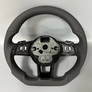 Para <span class=keywords><strong>Volkswagen</strong></span> Golf 7 7,5 GTI MK7 Polo GTS GTD <span class=keywords><strong>GTE</strong></span> R <span class=keywords><strong>Passat</strong></span> CC r-line volante deportivo de cuero negro accesorios de coche - Product Image 2