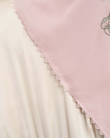 Foulard Hijab Personnalisé Brodé Couleur Unie en Voile de Coton, Bandana Ethnique avec Bordure en Dentelle, Foulard DIY pour Femme