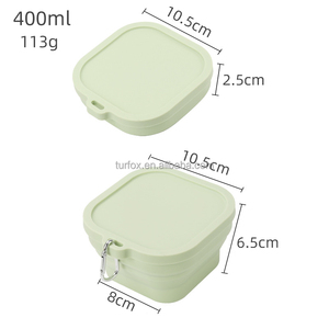 Bol pliable en silicone écologique 400 ml 750 ml pour <span class=keywords><strong>camping</strong></span>, randonnée, voyage, avec couvercle pliable - Product Image 2