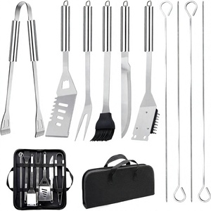 Set di 11 Accessori per Barbecue in Acciaio Inox Ecologico e Durevole, Kit di Utensili Portatili e Pratici con Borsa per il Trasporto - Product Image 1