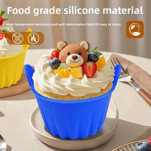Reusable Round Non-stick Food Grade Silicon <strong>Egg</strong> Poacher Heat Resistant Silicone Air <strong>Fryer</strong> Baking Cups - Product Image 3