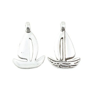 Pendentif <span class=keywords><strong>Voilier</strong></span> en Bronze Antique en Alliage de Zinc, Breloque Nautique pour Décoration de Table de Mariage à la Plage - Product Image 4