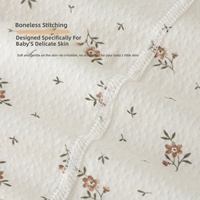 Combinaison pour bébé fille en coton mélangé à imprimé floral, style doux, été, fine, respirante, sans coutures, douce pour la peau, adaptée aux nourrissons