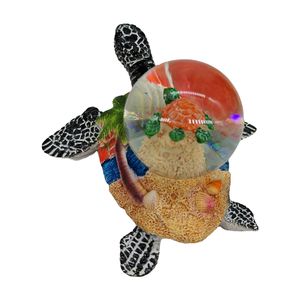 Hadiah promosi Logo kustom Resin dunia salju tropis turis pantai Souvenir bola air Glitter dengan kura-kura - Product Image 6