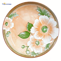 Assiettes en porcelaine à motif floral 2025, écologiques, vente en gros, en stock, logo personnalisable, vaisselle de fête, maison/hôtel