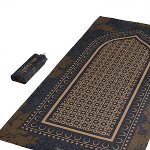 Tapis de prière musulman portable de luxe, imperméable, imprimé, avec pochette, tapis islamique Sajadah personnalisé pour mosquée, Janamaz, idéal pour un cadeau - Product Image 6