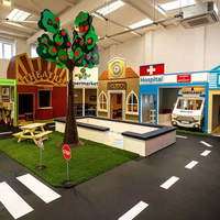Equipo de juegos interior comercial, área de juegos blandos, casa de juegos temática de ciudad para disfraces, centro de fiestas de cumpleaños, área de juegos de ciudad pequeña