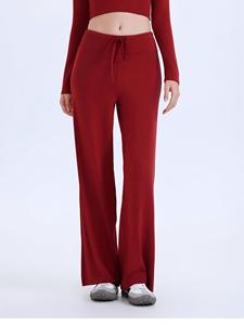 Pantalones deportivos holgados de cintura alta con cordón para mujer, estilo lounge, transpirables, rectos, color heather, venta al por mayor - Product Image 4