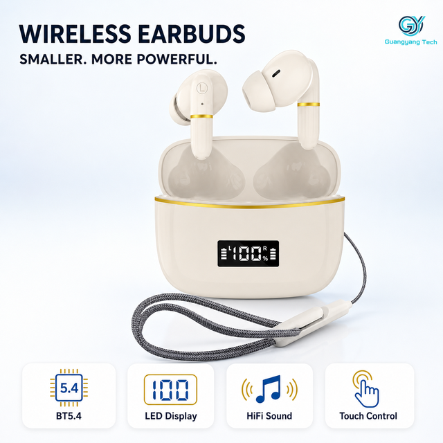J2 Mini TWS Earbuds V5.4 ENC Noise Cancellation Intelligent LED Digital Display HiFi Stereo Sound Waterproof Type-C Headphones