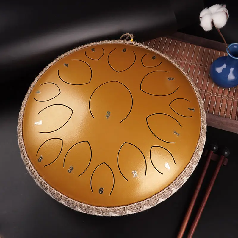 Fábrica oferecer o tamanho grande design 14 polegadas (35 cm) 15 língua ouro hank tambor D chave tambor ameno tambor de aço língua
