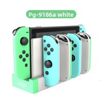 Pengisi Daya Mesin Game PG-9186 untuk Joy-Con NS Dock dengan Pegangan Kecil Joypad, Dock Pengisian Daya ABS untuk Basis Asli