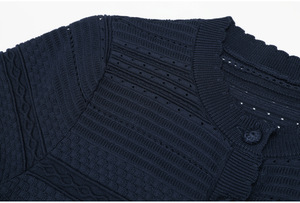 <span class=keywords><strong>Robe</strong></span> longue trapèze en maille unie pour <span class=keywords><strong>femme</strong></span>, col rond, <span class=keywords><strong>manches</strong></span> <span class=keywords><strong>courtes</strong></span>, ourlet à volants, design ajouré, qualité supérieure, collection <span class=keywords><strong>été</strong></span> - Product Image 5