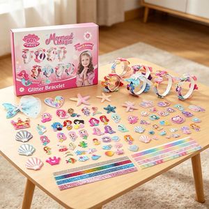 ชุดอุปกรณ์ตกแต่งผมสำหรับสาววัยรุ่นน่ารัก DIY ชุดทำที่คาดผม สร้อยข้อมือ โบว์ผีเสื้อ การ์ตูน ของชำร่วยงานปาร์ตี้ แพ็คของขวัญ - Product Image 1