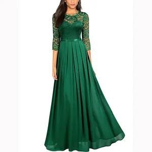 2023 moda manga larga Maxi Vestidos Dama De Honor bata turquesa verde salvia gasa bodas Vestidos de dama de honor