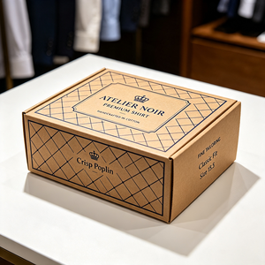 Boîte à chemises <span class=keywords><strong>en</strong></span> carton ondulé imprimé numérique à motif quadrillé bleu marine personnalisée de qualité supérieure pour vêtements, emballage recyclable et imperméable - Product Image 1