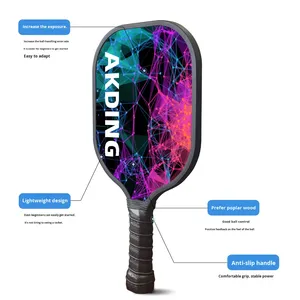 Juego de Raquetas de Pickleball de Madera con Mango Antideslizante Ligero y Área de Golpeo Ampliada, para Deportes al Aire Libre y Playa, con Pelota - Product Image 3