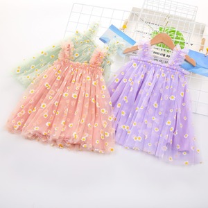 Vestidos de Tul sin Mangas con Bordado Floral de Margaritas para Niñas, Vestidos Casuales de Verano para Bebés - Product Image 6