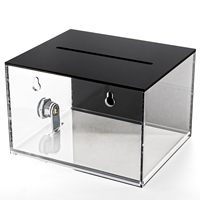 Boîte de rangement moderne en acrylique personnalisée avec serrure, service de découpe, légère, pour dons, tips, restaurants, bars