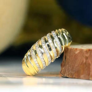 Anello in Oro Giallo T0790 con Diamante Taglio Brillante Rotondo Colore G Naturale Lussuoso Anello Nuziale Unisex - Product Image 6