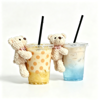 Meilleures ventes : Décoration de tasse à café unisexe en forme d'ours en peluche super doux, rembourré de coton PP, avec logo personnalisé, faible MOQ