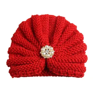 100% acrylic winter knitted hats girl designer logo jacquard baby kids beanie hat wholesale solid