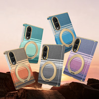 Étui pliable à motif Kevlar pour Samsung Z Fold8 avec placage électrolytique et adhérence magnétique, support rotatif Fold 8 Ultra, compatible Fold 7 et 6