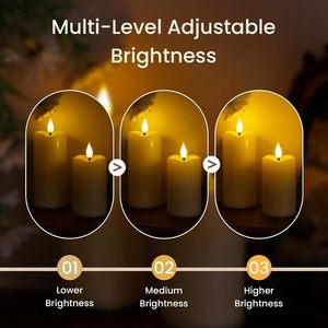 Wedding Church Christmas Decoration Lights Set 3 Led <b>Candles</b> Paraffin Real Wax Led <b>Candle</b> Light LED <b>Candle</b> with Remote - Product Image 6