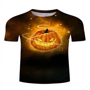 <b>men</b> <b>halloween</b> party <b>tshirt</b> digital printed cotton cartoon graphic casual streetwear regular fit crew neck short sleeve - Product Image 1