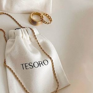 Factory Direct Sales Cotton <b>Drawstring</b> <b>Pouches</b> Natural Cotton Cosmetic Packaging <b>Pouch</b> 100% Recycled Organic Bags for Packing - Product Image 1