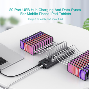 Sipolar A-805P Hub USB de 20 Puertos y 120W, Estación de Acoplamiento para Teléfono, Accesorios de Computadora, Hub de Carga USB - Product Image 3