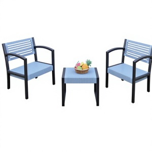 Autres meubles d'extérieur résistants aux intempéries - Ensemble de canapés à lattes pour jardin - Sièges d'extérieur modernes pour terrasse - Product Image 1