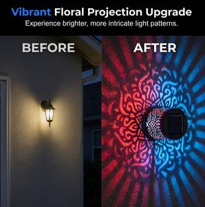 Nouveau <span class=keywords><strong>projecteur</strong></span> <span class=keywords><strong>solaire</strong></span> Mandala 2026 pour jardin, lumière extérieure à changement de couleur pour terrasse, marches et motifs, applique murale <span class=keywords><strong>solaire</strong></span> pour patio et cour arrière - Product Image 4