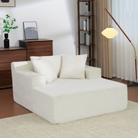 Pouf d'angle sans cadre avec structure de soutien, en éponge compressible, emballé en rouleau sous vide, convertible en lit de couchage, chaise et canapé