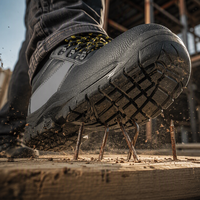 Chaussures de sécurité polyvalentes CE S3, tige en cuir, embout en acier, anti-écrasement, anti-perforation, bottes de travail, logo personnalisable